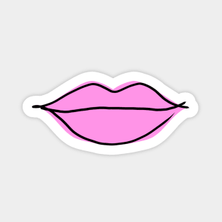 Hot Pink Lips, Sketch, Turquoise Background Sticker